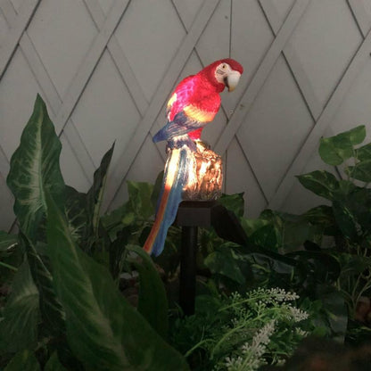 Solar Garden Lamp Resin Parrot Outdoor Solar Lawn Light for Courtyard Decor