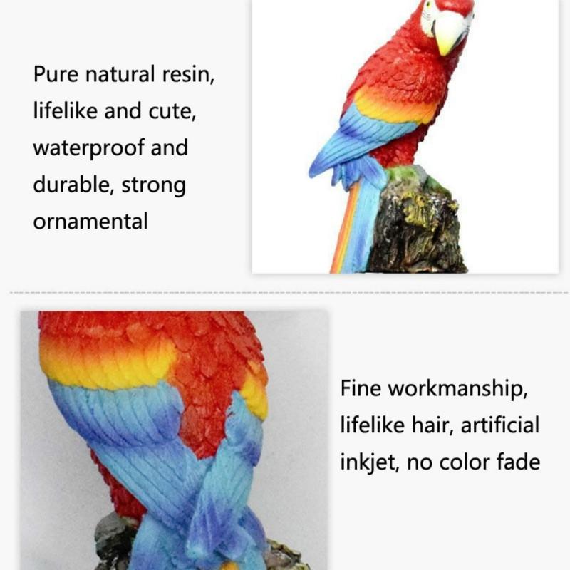 Solar Garden Lamp Resin Parrot Outdoor Solar Lawn Light for Courtyard Decor