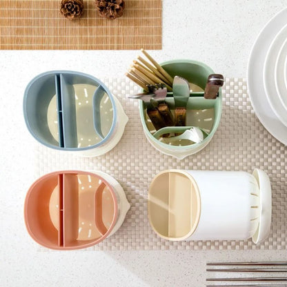 Plastic Cutlery Holder and Draining Rack for Kitchen Utensils