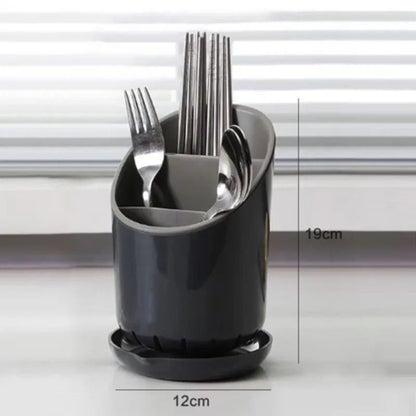 Plastic Cutlery Holder and Draining Rack for Kitchen Utensils