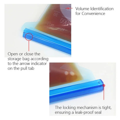 Reusable Food-Grade Silicone Storage Bag & Airtight Freezer Zip Bag