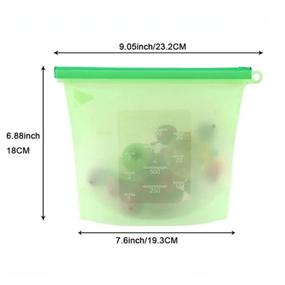 Reusable Food-Grade Silicone Storage Bag & Airtight Freezer Zip Bag