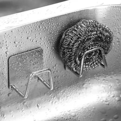 QuickDry Stainless Steel Sponge Holder for Sink – Self-Adhesive Kitchen Sink Organizer & Sink Caddy