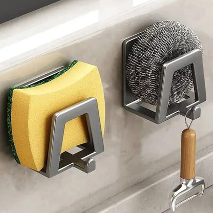 QuickDry Stainless Steel Sponge Holder for Sink – Self-Adhesive Kitchen Sink Organizer & Sink Caddy