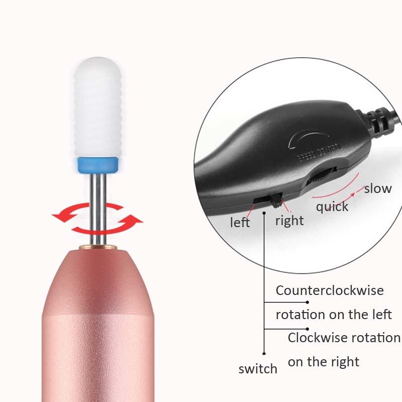Portable Electric Nail Drill & USB Nail Polisher for Manicure and Pedicure Care