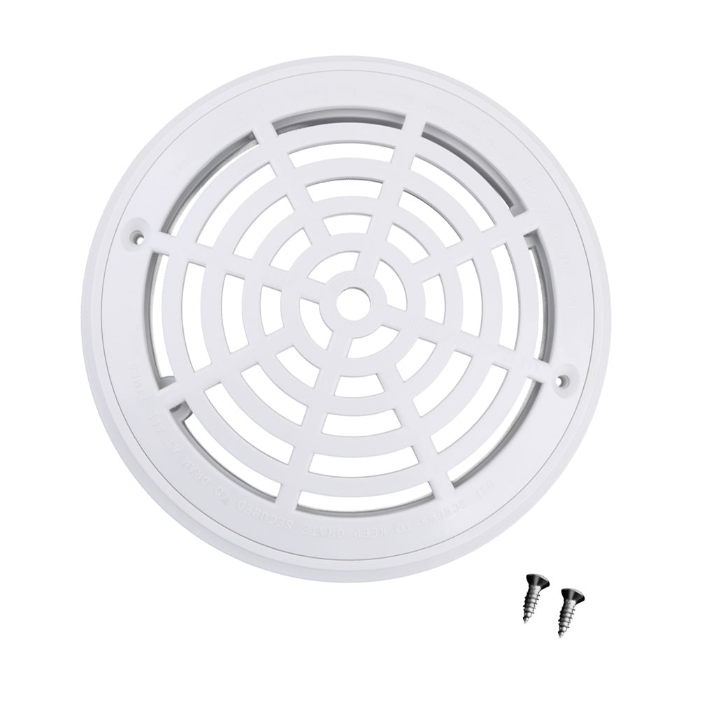 White Pool Main Drain Cover for In Ground Swimming Pools