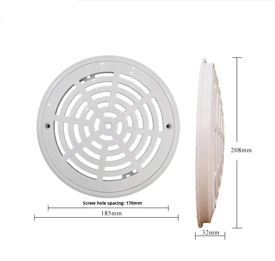White Pool Main Drain Cover for In Ground Swimming Pools