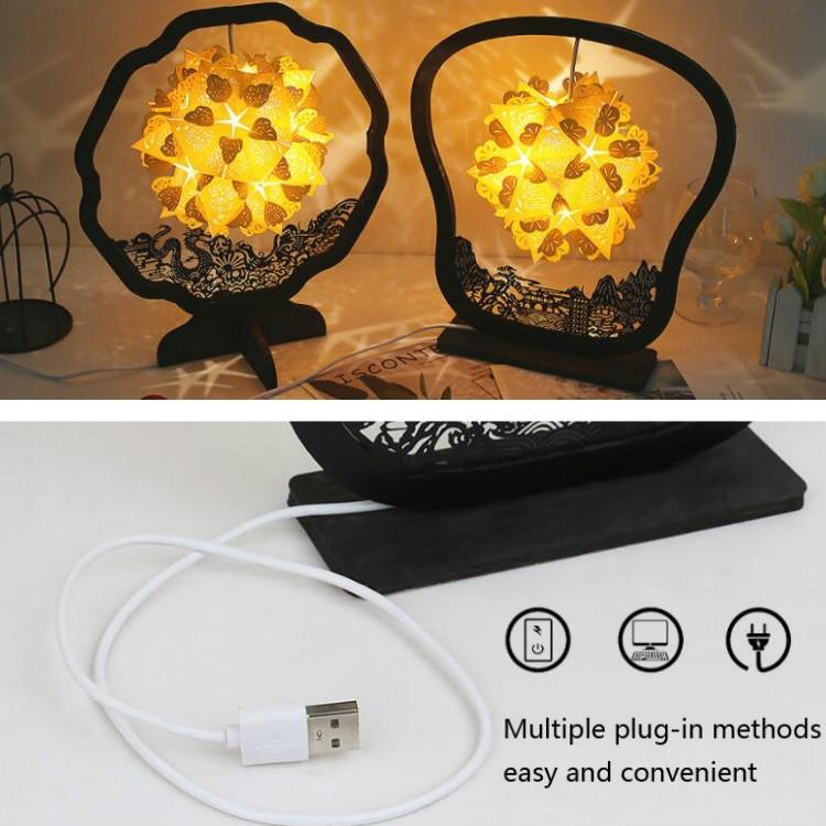 DIY Paper Carving Lamp, Handmade Shadow Light Lamp USB Night Light Decor