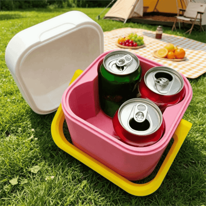 ChillMate 4 Can Portable Cooler Box Insulated Mini Ice Chest for Fishing, Camping & Picnics