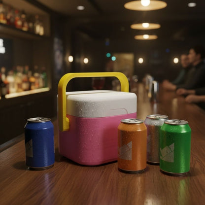 ChillMate 4 Can Portable Cooler Box Insulated Mini Ice Chest for Fishing, Camping & Picnics