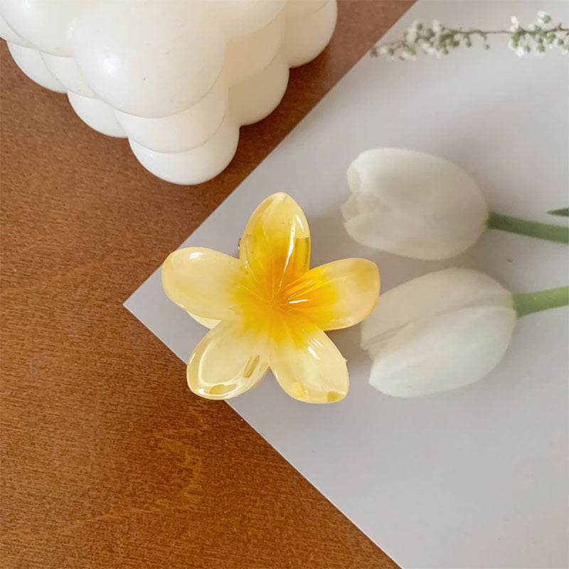Tropical Bloom Mini Flower Hair Claw Clips Hawaiian Gradient Hair Clips for Everyday Style