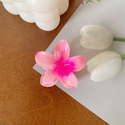Tropical Bloom Mini Flower Hair Claw Clips Hawaiian Gradient Hair Clips for Everyday Style