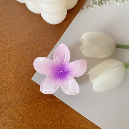 Tropical Bloom Mini Flower Hair Claw Clips Hawaiian Gradient Hair Clips for Everyday Style