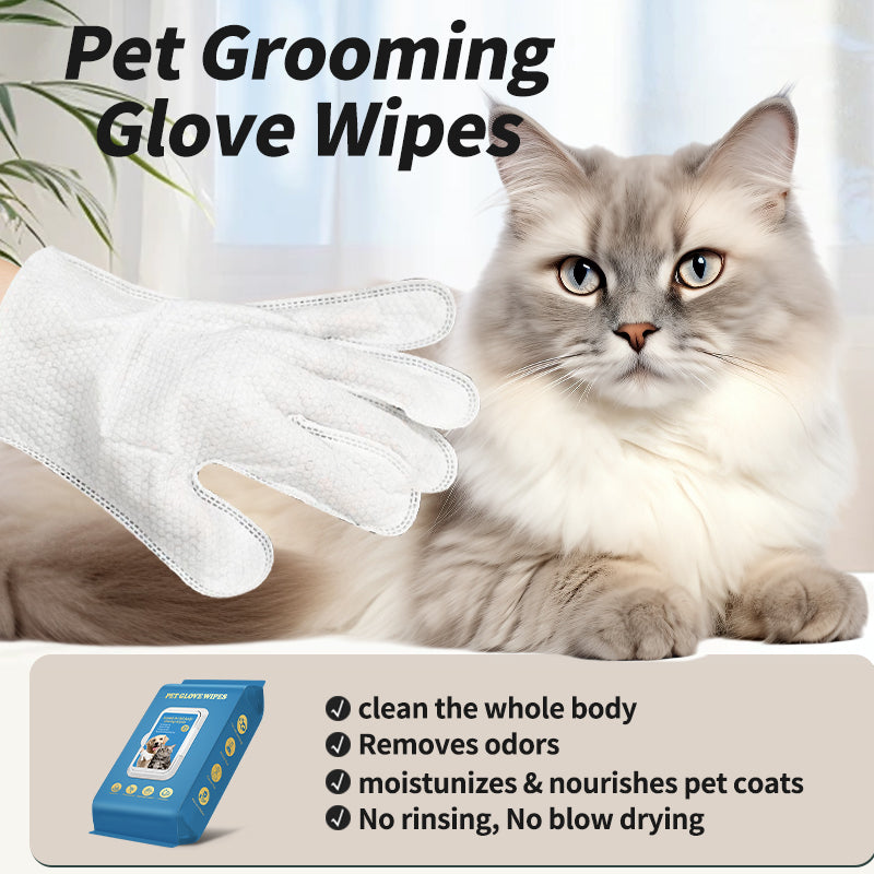Paw Fresh No Rinse Pet Cleaning Gloves Thick Deodorizing Grooming Wipes for Cats & Dogs