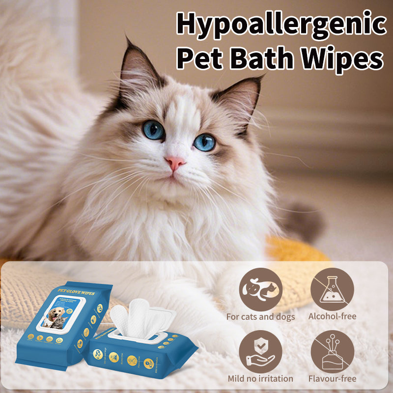 Paw Fresh No Rinse Pet Cleaning Gloves Thick Deodorizing Grooming Wipes for Cats & Dogs