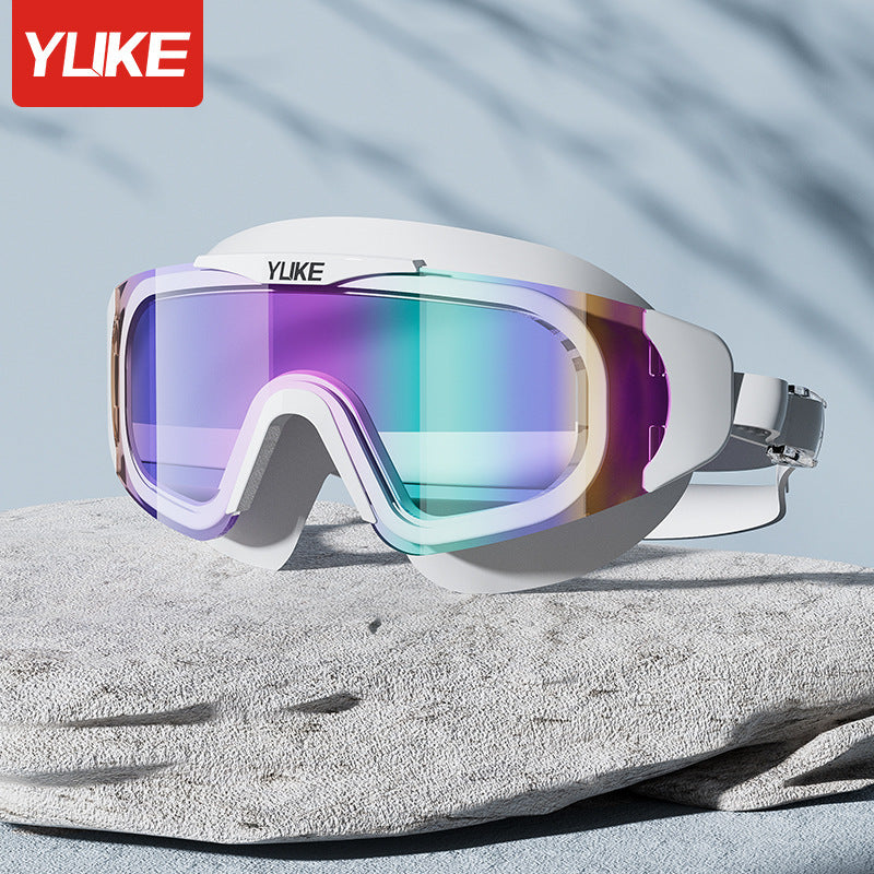 Professional Anti Fog Swimming Goggles Waterproof Diving Glasses Large Frame Comfort Fit