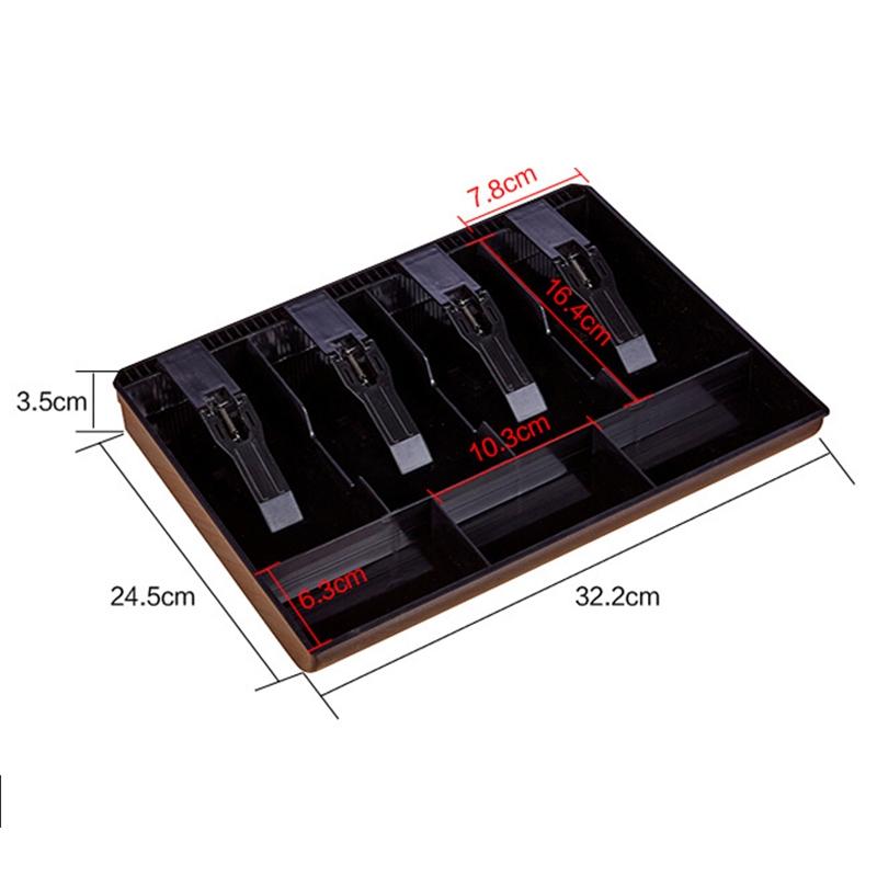 Durable ABS Four Frame Cash Register Insert Tray Cash Drawer Organizer Coin Storage Box