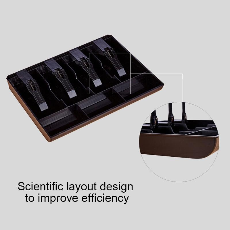 Durable ABS Four Frame Cash Register Insert Tray Cash Drawer Organizer Coin Storage Box
