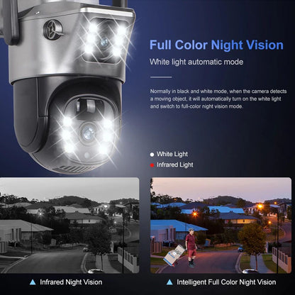 4G WiFi Solar Camera Dual Lens Outdoor 8MP 4K Battery IP Camera with Night Vision and Motion Detection