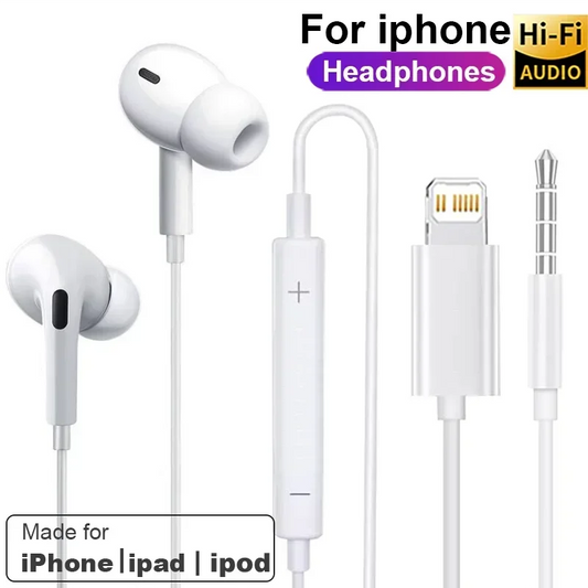 Lightning Earphones for iPhone Wired In Ear Headphones with Mic Apple Compatible