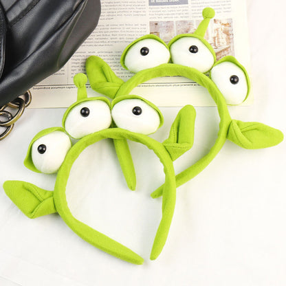Three Eyed Alien Plush Headband Costume Accessory for Halloween Parties, Cosplay & Kids Dress-Up