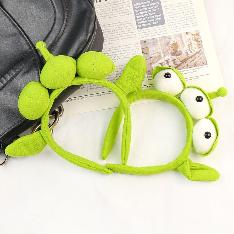 Three Eyed Alien Plush Headband Costume Accessory for Halloween Parties, Cosplay & Kids Dress-Up
