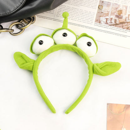 Three Eyed Alien Plush Headband Costume Accessory for Halloween Parties, Cosplay & Kids Dress-Up