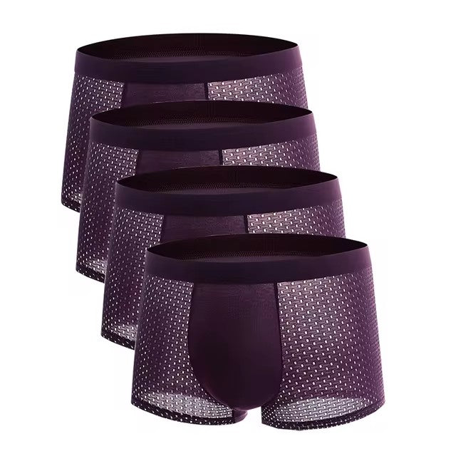 Ice Silk Boxer Shorts Breathable Mens Underwear