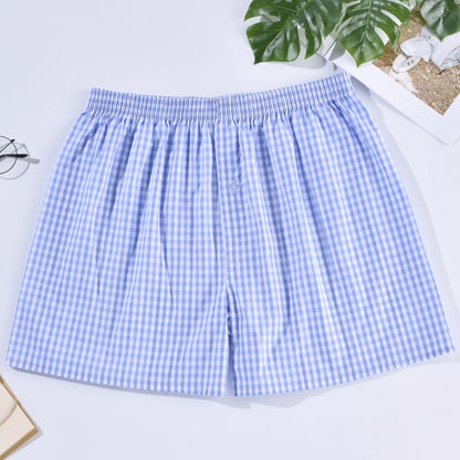 Cotton Plaid Boxer Shorts for Men Soft Breathable Sleep & Lounge Underwear