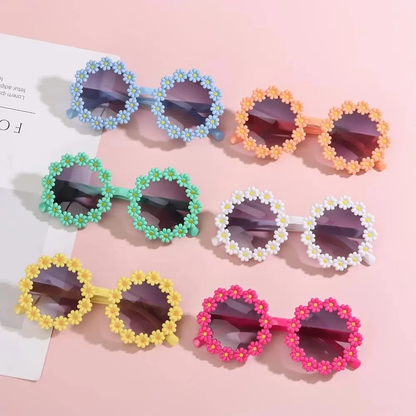 Daisy Flower Kids Sunglasses UV Protection Round Party Shades