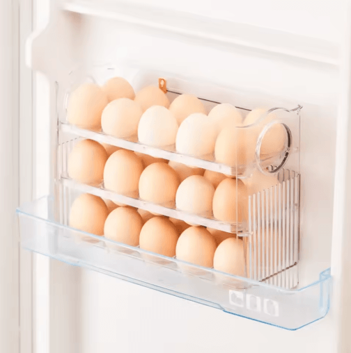 Automatic Rolling Egg Storage Box for Refrigerator Door Organization