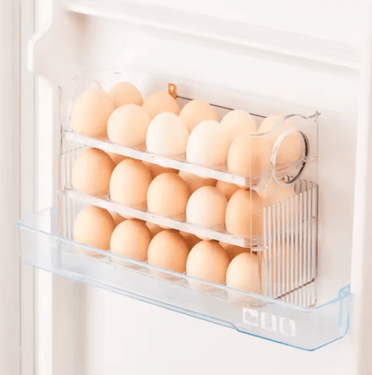 Automatic Rolling Egg Storage Box for Refrigerator Door Organization