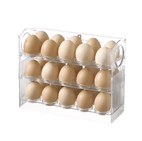 Automatic Rolling Egg Storage Box for Refrigerator Door Organization
