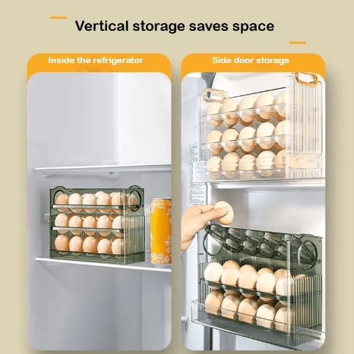 Automatic Rolling Egg Storage Box for Refrigerator Door Organization