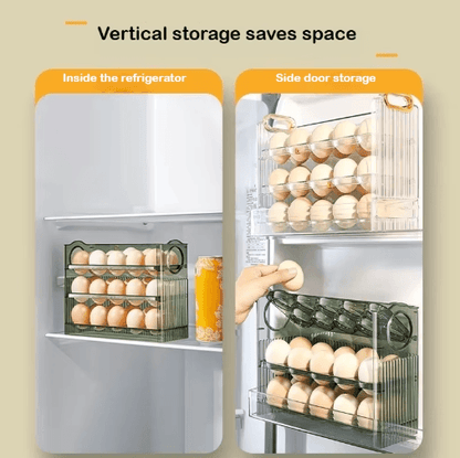 Automatic Rolling Egg Storage Box for Refrigerator Door Organization