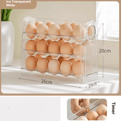 Automatic Rolling Egg Storage Box for Refrigerator Door Organization