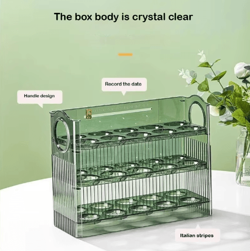 Automatic Rolling Egg Storage Box for Refrigerator Door Organization