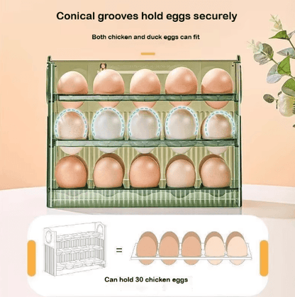 Automatic Rolling Egg Storage Box for Refrigerator Door Organization