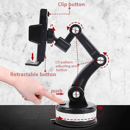 Suction Cup Car Phone Holder for Dashboard & Windshield