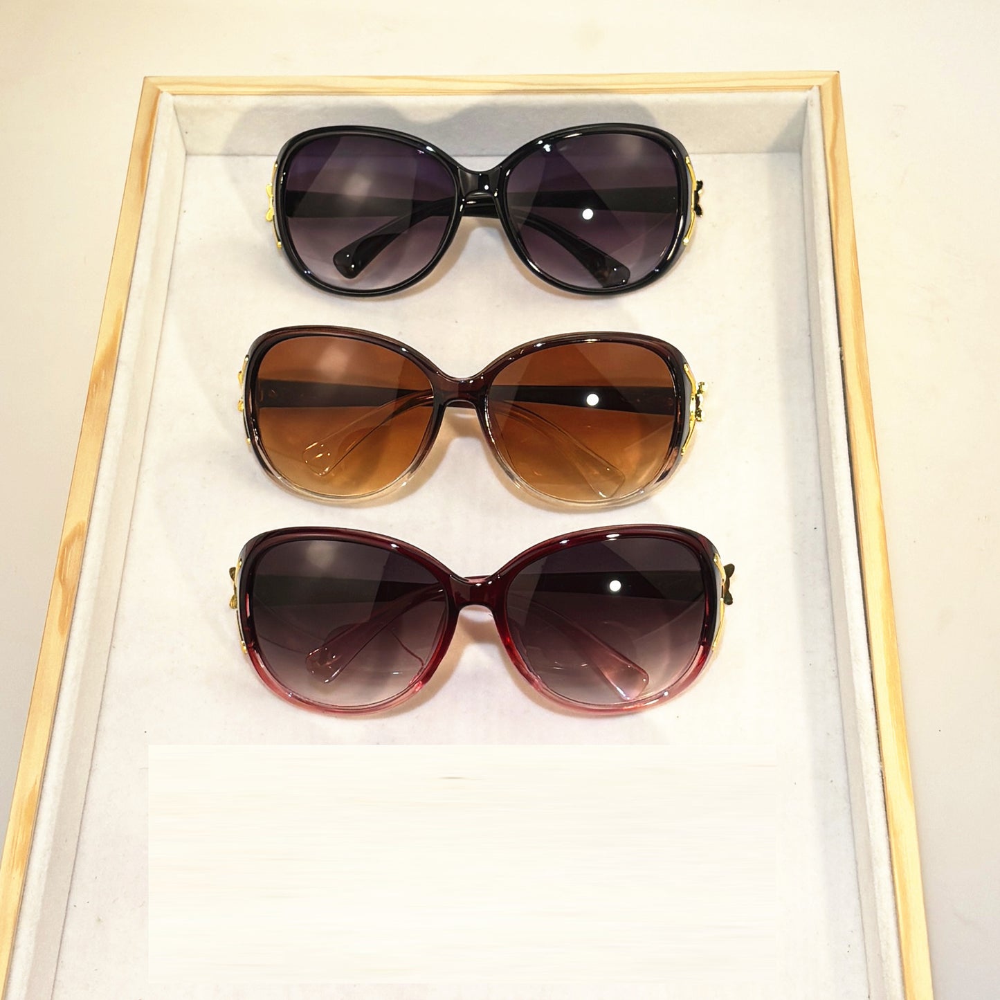 Sun Glow Oversized Gradient Sunglasses Set for Women Big Frame Fashion Shades