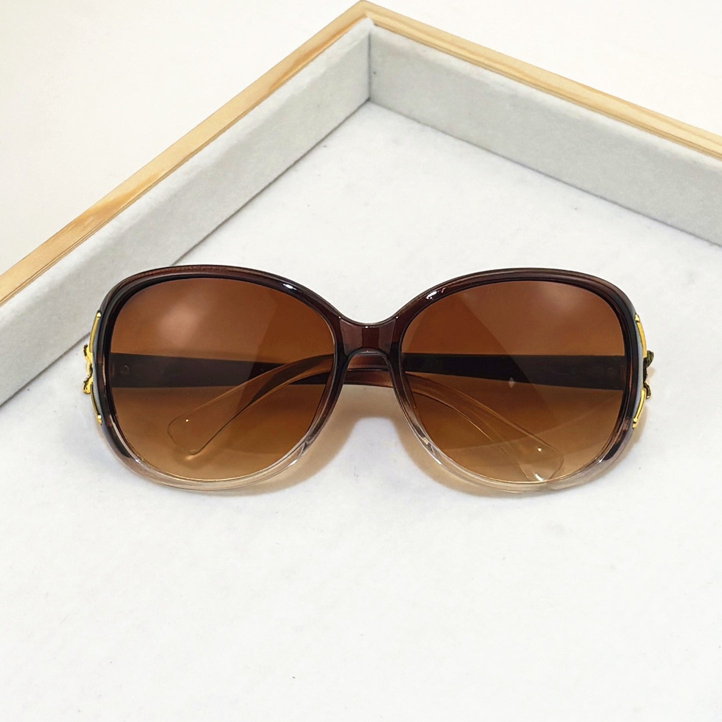 Sun Glow Oversized Gradient Sunglasses Set for Women Big Frame Fashion Shades
