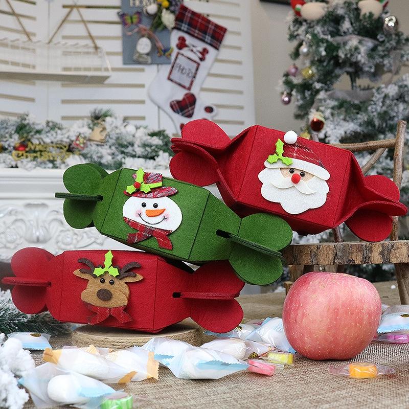 Christmas Candy Gift Bag Reusable Non-Woven Holiday Treat Packaging Pouch