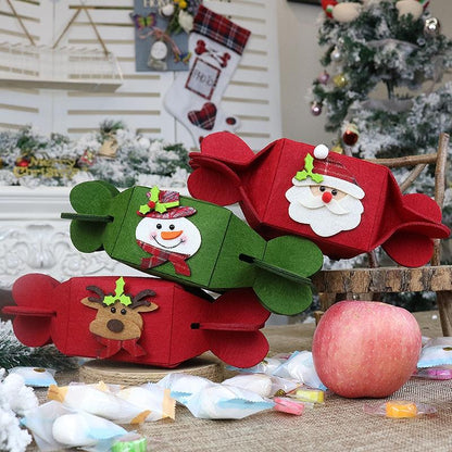 Christmas Candy Gift Bag Reusable Non-Woven Holiday Treat Packaging Pouch