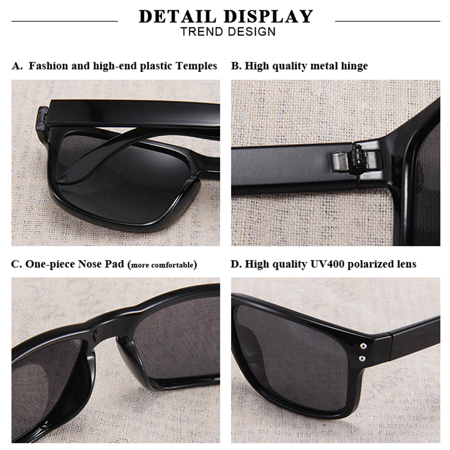 Polarized Square Sunglasses UV for Men & Women Outdoor Driving Eyewear