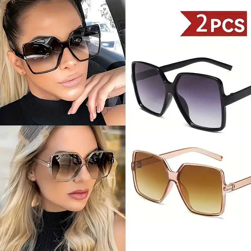 Oversized Gradient UV Sunglasses for Women Stylish Designer Big Frame Shades