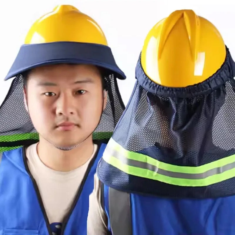 Reflective Mesh Hard Hat Sun Shade Neck Shield for Outdoor Work
