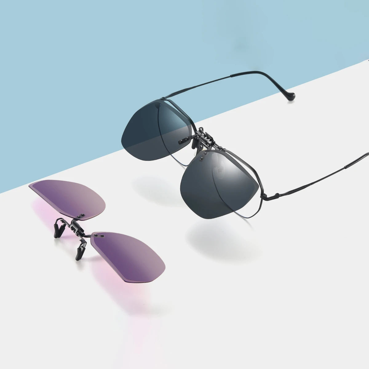 Flip Up Polarized Clip On Sunglasses for Prescription Glasses UV Outdoor Lens
