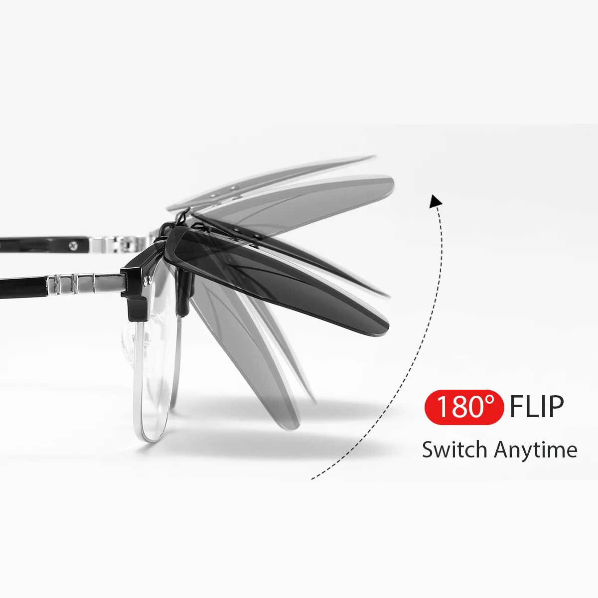 Flip Up Polarized Clip On Sunglasses for Prescription Glasses UV Outdoor Lens
