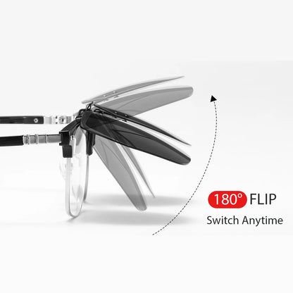 Flip Up Polarized Clip On Sunglasses for Prescription Glasses UV Outdoor Lens