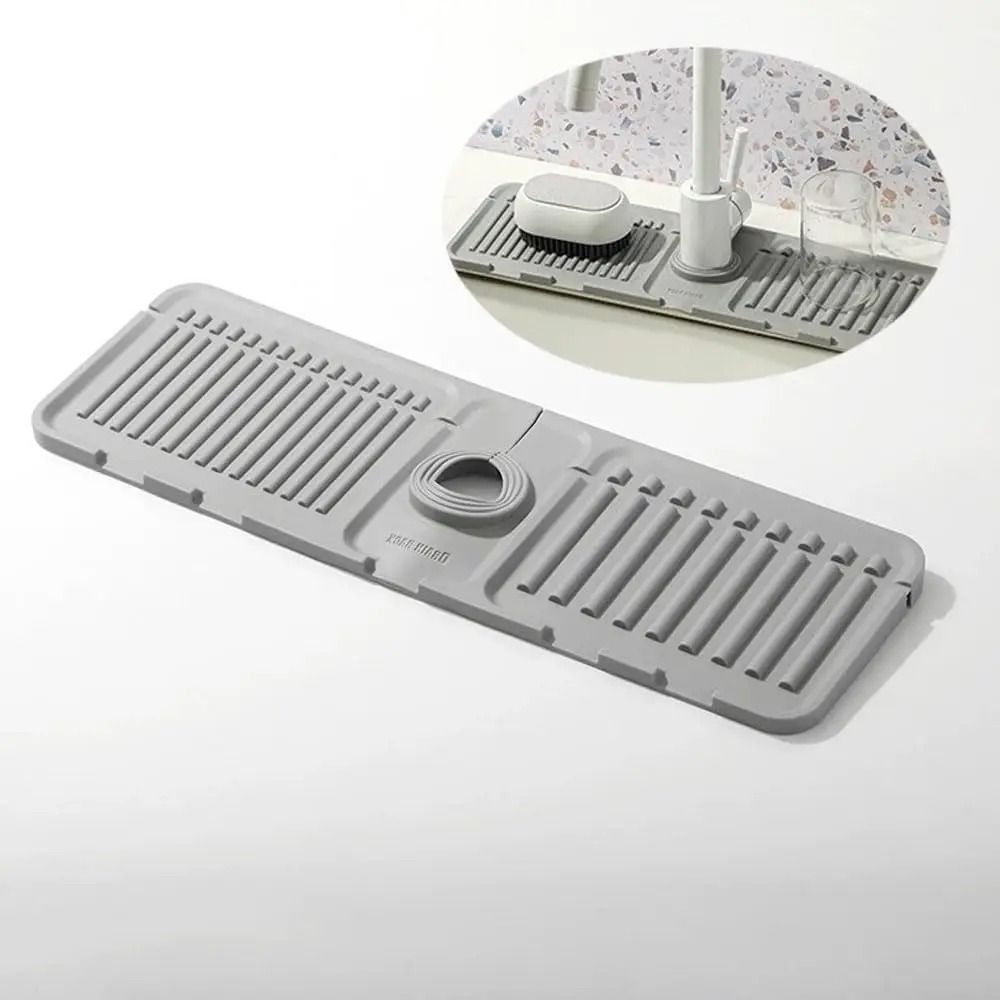 Silicone Faucet Splash Guard & Sink Drying Mat for Kitchen Counter Protection